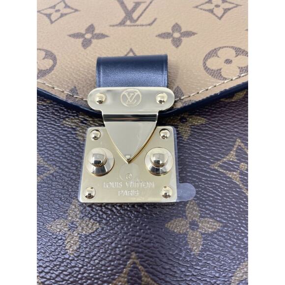 Louis Vuitton Pochette Metis Shoulder Bag Brown Leather Monogram Reverse Coated - Picture 10 of 13
